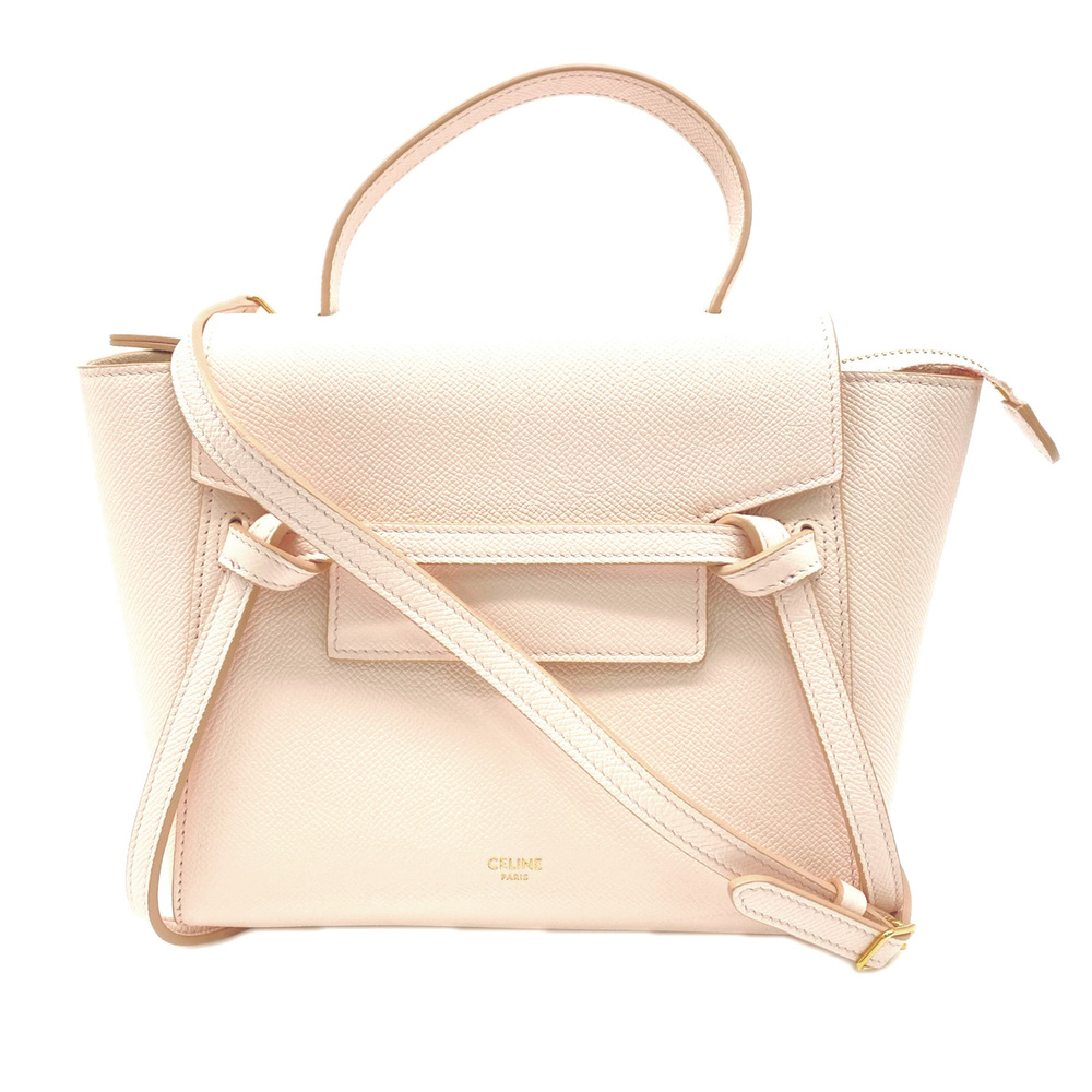 CELINE Calfskin Nano Belt Bag 189003ZVA Handbag Pink Calf Leather Women's